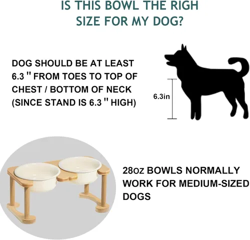 Miniatura 6 de Tazones elevados de cerámica para perros, cuenco elevado de porcelana para perros con soporte antideslizante, platos de alimentación de mascotas