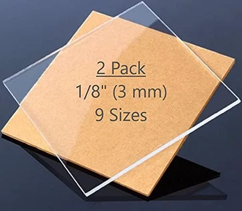 Miniatura 2 de DistinctAndUnique Hojas de plexiglás acrílico fundido transparente, paquete de 2 unidades de 6 x 12 pulgadas, 1/8 pulgadas (0.118 in) de grosor