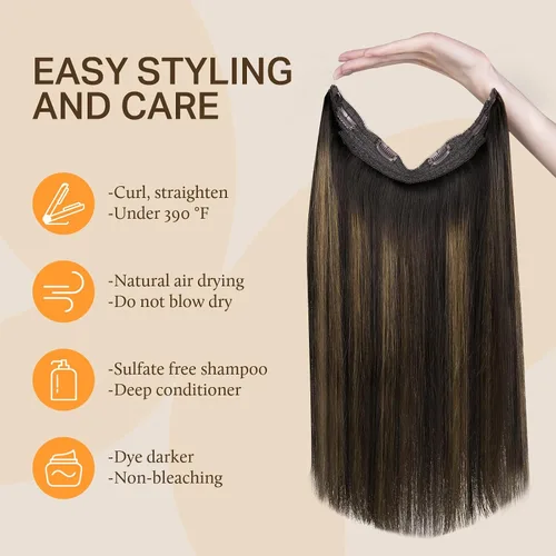 Miniatura 7 de DOORES Extensiones de cabello humano Remy, de 12 pulgadas, 2.47 onzas, invisible, transparente, ajustable, extensiones secretas de cabello lacio