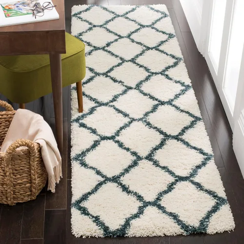Miniatura 11 de SAFAVIEH Hudson Shag Collection - Alfombra extragrande de 11 x 15 pies, diseño de enrejado, no desprende pelusa y de fácil cuidado, 2 pulgadas