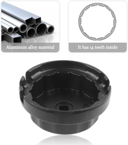 Miniatura 6 de Salior Llave para filtro de aceite de 64mm, herramienta de extracción de filtro de aceite de aleación de aluminio compatible con filtros de aceite