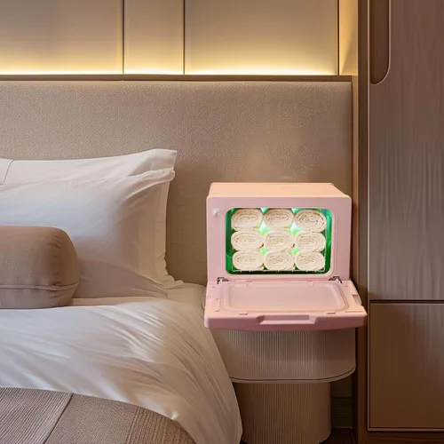 Miniatura 4 de BYOOTIQUE - Calentador de toallas calientes para spa, sala de uñas, pequeña máquina de vapor de toalla de peluquería rosa de 8 litros para cara