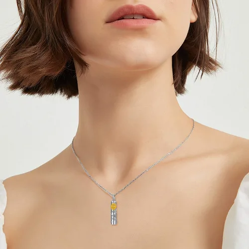 Miniatura 2 de Collar de plata de ley con diseño de girasol rosa y margarita para cenizas recuerdo conmemorativo joyería para mujeres y amigas