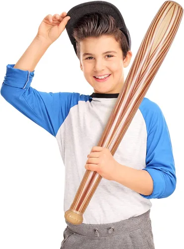 Miniatura 6 de Sotiff Bate de béisbol inflable para niños, 12 unidades, de 29.5 pulgadas, con temática deportiva, color marrón, para fiestas deportivas, regalos