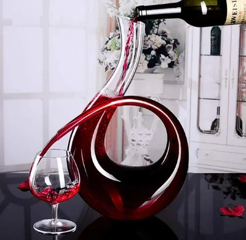Miniatura 3 de Decantador de vino aireador – 100% soplado a mano sin plomo vidrio de cristal de vino tinto jarra de vino regalo para los amantes del vino