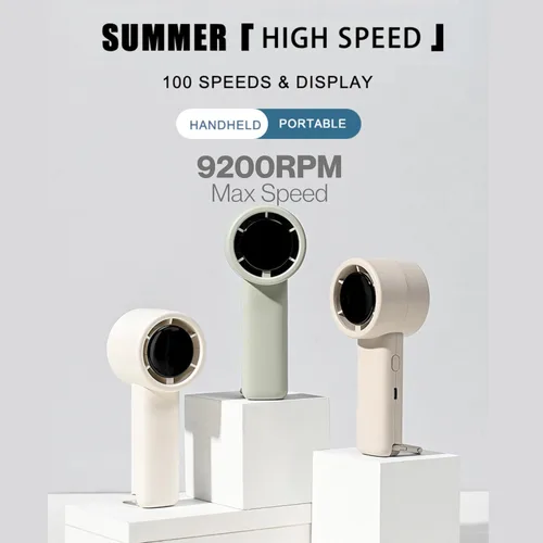 Miniatura 3 de Mini ventilador de mano turbo portátil, recargable, velocidad ajustable de 1 a 100 USB, ventilador de bolsillo de refrigeración USB, ligero