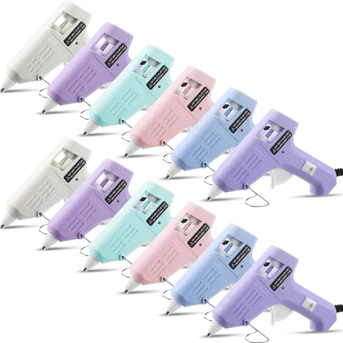 Miniatura 8 de Threlaco 6 Pcs Mini Hot Glue Gun for Class Craft Glue Guns Fast Preheating Hot Melt Gun Low Temp with Burn Protection School DIY Home, 20 W (Black)