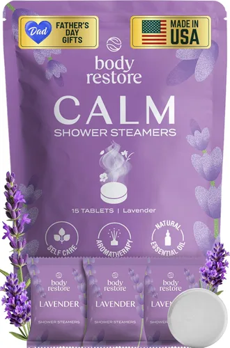 Body Restore Shower Steamers - Paquete de 15 unidades de aromaterapia, regalo del día del padre para papá, regalos de spa de lujo para hombres,