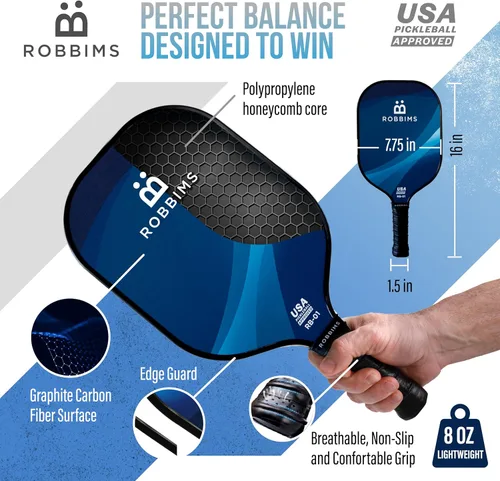 Miniatura 4 de Juego de pickleball con red 4 paletas de fibra de carbono aprobadas por Pickleball de Estados Unidos, sistema de red portátil de tamaño regulador