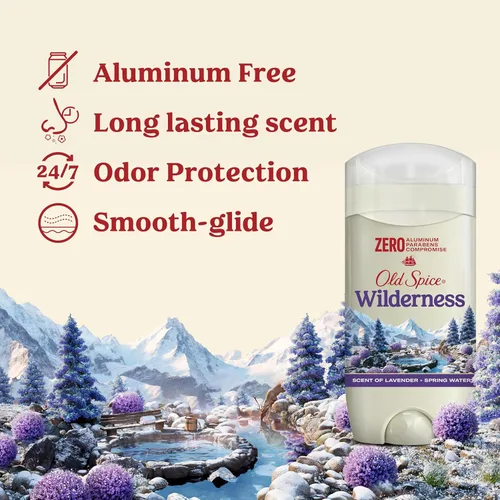 Miniatura 2 de Old Spice Desodorante para hombre sin aluminio Wilderness con lavanda, 3 onzas (paquete de 3)