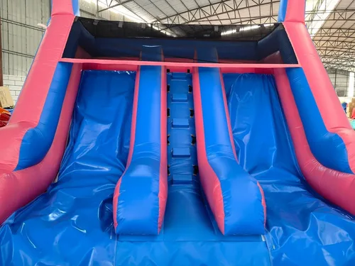 Miniatura 4 de Tobogán acuático de grado comercial de 21 pies de largo para niños y adultos, (doble tobogán) (PVC completo resistente)