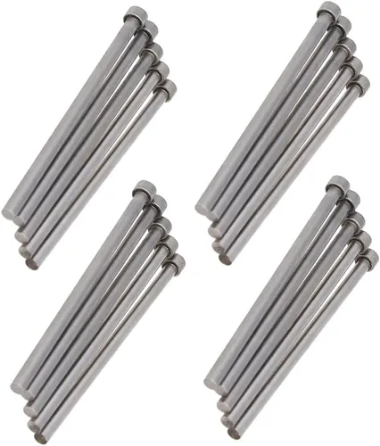 Miniatura 11 de Auniwaig 0.059 in de diámetro punta redonda de acero recto eyector Pin Punch 3.937 in largo gris plateado 20pcs