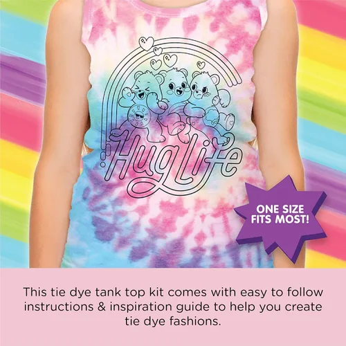 Miniatura 3 de Fashion Angels Care Bears - Kit de teñido anudado, juego de camiseta sin mangas, incluye tintes no tóxicos, camiseta sin mangas, guantes, bandas