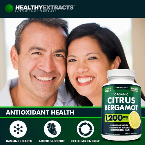 Miniatura 3 de Suplemento de bergamota cítrica – Extracto 150:1, 1200 mg por porción, 70% polifenoles, de origen italiano, 60 unidades, suministro de 1 mes