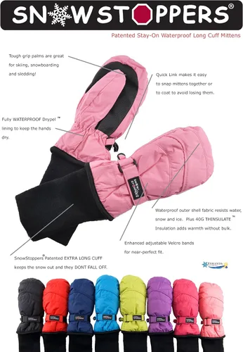 Miniatura 4 de SnowStoppers - Mitones de nailon para niños, impermeables, de invierno