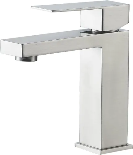 Miniatura 9 de VOTON Grifo de baño de oro cepillado, moderno grifo de baño de 1 agujero, grifo de lavabo de baño de una sola manija, oro cepillado con placa