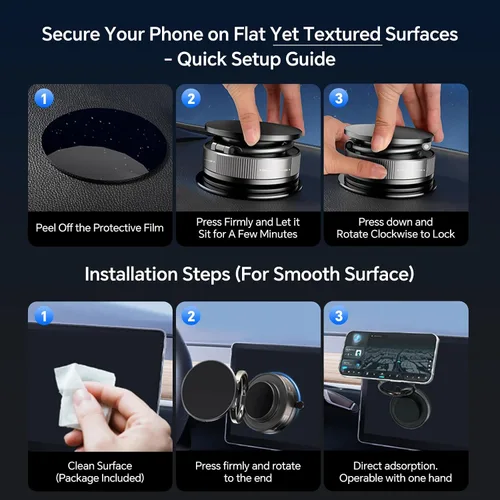 Miniatura 6 de Soporte magnético para teléfono MagSafe, soporte de teléfono ajustable de 360° con succión más fuerte de 96 libras y 2800 gf magnético más fuerte