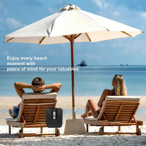 Miniatura 6 de Caja de seguridad para vacaciones en la playa, artículos esenciales de crucero, caja de seguridad de combinación, caja fuerte portátil pequeña