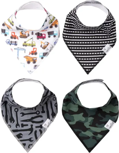 Miniatura 11 de Copper Pearl Baby Bibs 4 Pack, Printed Bandana Drool Bibs for Baby Girl & Boy, Soft Cotton Drooling Teething Bibs Claire