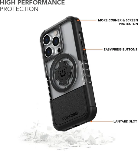 Miniatura 3 de Rokform - Funda de cristal compatible con iPhone 14 Pro con doble imán y MagSafe + kit de 2 protectores de pantalla (transparente)