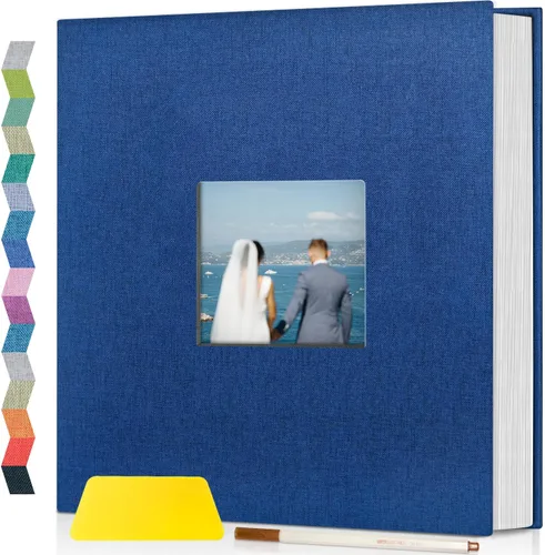 Miniatura 15 de popotop Álbum de fotos autoadhesivo con ventana de visualización de imágenes, kit de suministros de scrapbooking DIY de 40 páginas para fotos de 4x6