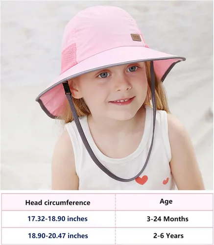 Miniatura 3 de Sombreros de sol para niños pequeños con solapa para el cuello para bebés, niños y niñas, sombrero de natación con gafas de sol para niños UPF 50+