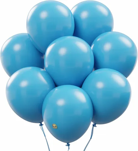 AFTERLOON® - Globos de látex de goma natural de alta calidad, 50 unidades, color azul claro de 10 pulgadas, color mate, duradero, grueso, extra