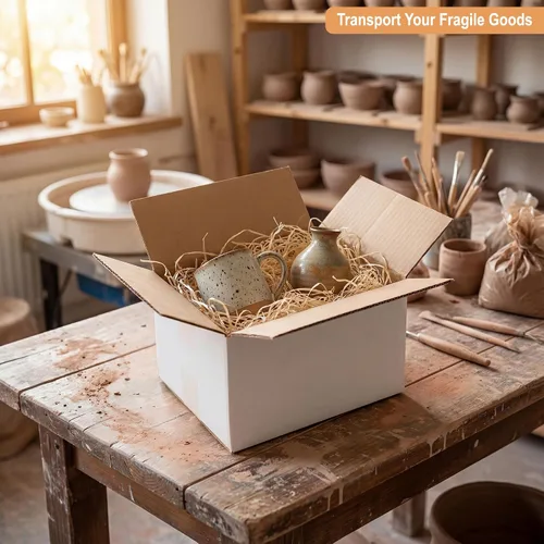 Miniatura 2 de Paquete de 40 cajas de envío de cartón blanco de 4x4x4'', cajas de correo medianas para pequeñas empresas para embalaje, mudanza y almacenamiento