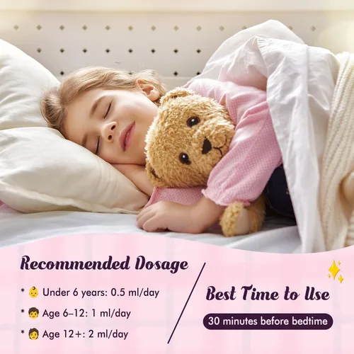 Miniatura 5 de Gotas Líquidas de Glicinato de Magnesio para Niños – Glicinato de Magnesio con L-teanina para Apoyo al Sueño y la Calma – Sin Melatonina, Sin