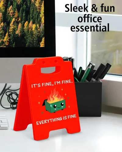 Miniatura 3 de Letreros de escritorio con accesorios de escritorio de contenedor, divertidos regalos de oficina para compañeros de trabajo, bonitos regalos