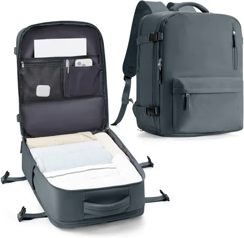 Miniatura 15 de VECAVE Mochila de mano para mujer, mochila de viaje grande aprobada por vuelo, impermeable de 14 pulgadas, mochila para laptop de negocios, mochila