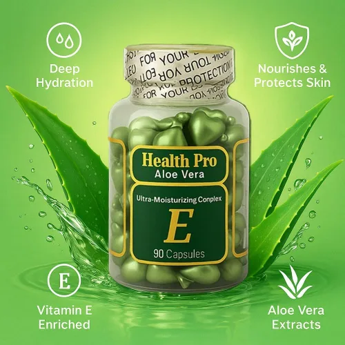Miniatura 6 de Cápsulas de aceite de vitamina E para la piel – Cápsulas hidratantes tópicas Girar y aplicar con aloe vera 90 cápsulas cada uno (paquete de 2)