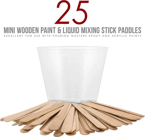 Miniatura 5 de Pouring Masters Vasos medidores de líquido de 2 oz (60 ml) - Vaso graduado de plástico (paquete de 100) con 25 varillas - Tazas de mezcla