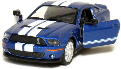 Miniatura 5 de KiNSMART Ford Shelby GT500 2007 con rayas de carreras escala 1:38 5 pulgadas de metal fundido a presión modelo de juguete Muscle Car (4 unidades)