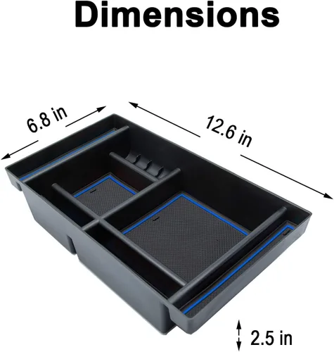 Miniatura 6 de JKCOVER Bandeja organizadora de consola central compatible con Chevy Silverado 1500/GMC Sierra 1500 (2019-2025) y Silverado/Sierra 2500/3500 HD Azul