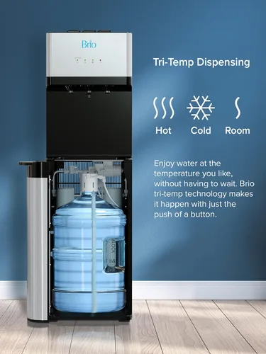 Miniatura 6 de Brio 520 despachador refrigerador de carga inferior para botella de 5 galones con filtro de 2 etapas Opciones de agua caliente, fría y a Inoxidable