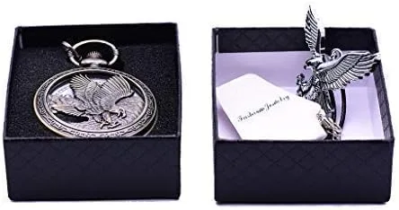 Miniatura 5 de Udaney Eagle - Reloj de bolsillo de regalo con cadena de cuarzo vintage Half Hunter American 2022 Fashion, bronce, Eagle