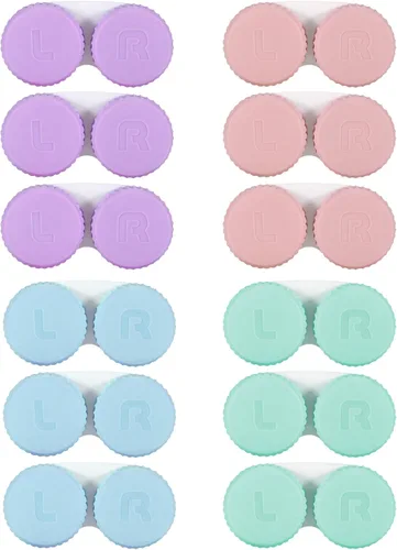 12 piezas colorido estuche de lentes de contacto portátil al aire libre mini kit de lentes de contacto mini estuche para viajes al aire libre y uso