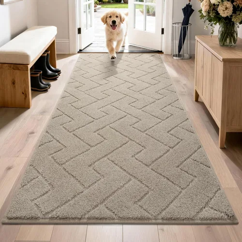 Miniatura 29 de PURRUGS Alfombra de fácil cuidado de 6 x 9 pies, antideslizante, lavable a máquina, tapete para puerta de perro, resistente a las manchas