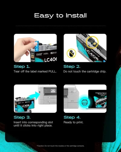 Miniatura 4 de iNKPAD Cartuchos de tinta compatibles LC406 para Brother LC-406 LC406XL compatibles con impresoras MFC-J4335DW J5855DW J6555DW J4535DW MFC-J6955DW