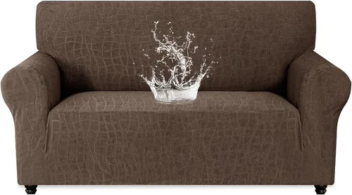 Miniatura 16 de MAXIJIN Funda impermeable para sillón de sala de estar, 1 pieza elástica con brazos, protector de muebles lavable para perros y mascotas (S, café)