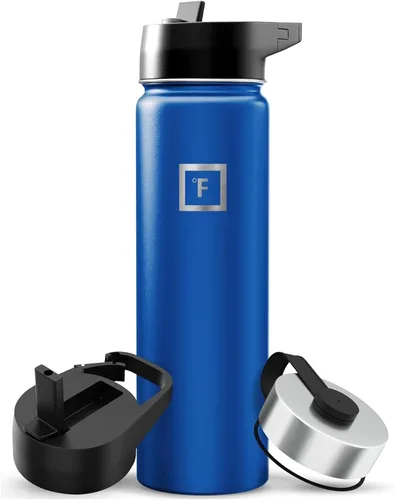 Miniatura 38 de IRON °FLASK Frasco de hidratación para acampar y senderismo con pajilla, botella de agua deportiva de acero inoxidable con aislamiento de boca