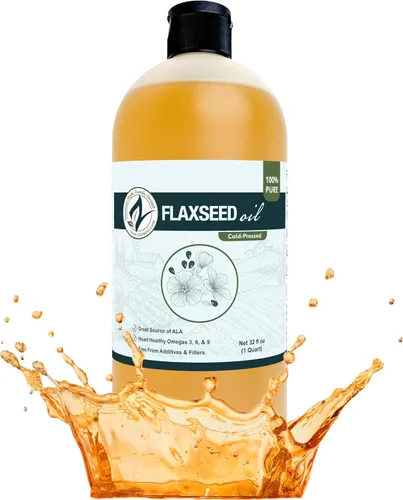 Zatural Aceite de linaza prensado en frío – Aceite de semilla de lino líquido 100% puro sin OMG, vegano Omega-3 rico en ALA, perfecto para