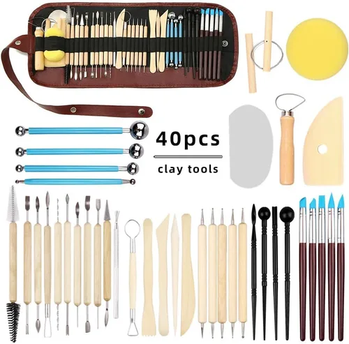 LINPHCEY Juego de 40 herramientas para esculpir arcilla, perfecto para modelado de polímero al aire seco, para principiantes y profesionales, ideal