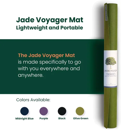 Miniatura 2 de JadeYoga Voyager Tapete de Yoga - Tapete de Yoga de Goma Ligero y Portátil - Tapete de Ejercicio Antideslizante para Mujeres y Hombres - Ideal