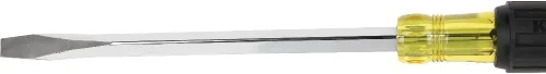 Miniatura 5 de Klein Tools 600-8 desarmador de cabeza plana con punta keystone de 3/8 pulgadas, mango cuadrado resistente de 8 pulgadas, negro