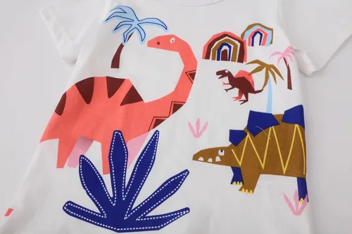 Miniatura 7 de ALI SEA Camisetas de verano para niñas, de algodón, manga corta, cuello redondo, 3 paquetes, 2-7 años