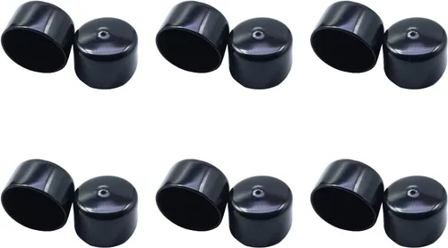 Miniatura 18 de Acocony Tapones de goma redondos de 1 pulgada, tapones de plástico de PVC flexible para agujeros redondos, color negro, paquete de 12