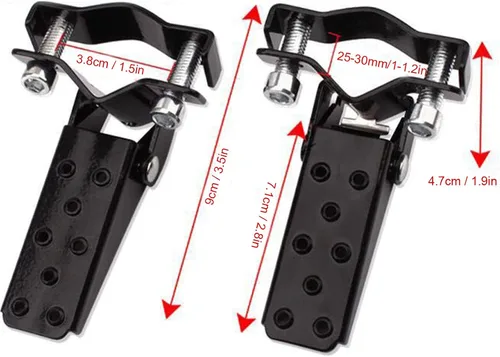 Miniatura 7 de Universal Retro Motocicleta Plegable Piernas, Pasajero de Acero Reposapiés para Motocicleta ATV Scooter