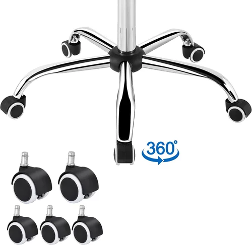 Miniatura 6 de Yaheetech Silla de Escritorio de Tareas de Cuero PU con Respaldo Medio, Silla Giratoria Moderna y Ajustable para Oficina en Casa con Ruedas Suaves